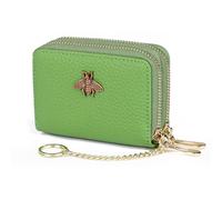 imeetu RFID Credit Card Holder, Small Leather Zipper Card Case Wallet for Women, Max - Fruit Green, Max, Classic