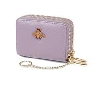 imeetu RFID Credit Card Holder, Small Leather Zipper Card Case Wallet for Women, Max - Light Purple, Max, Classic