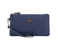 imeetu Women's Wristlet Clutch Purse Leather Cell Phone Wallet Handbag with Wrist Strap, Blue, 7.9 × 4.3 × 0.8 inches
