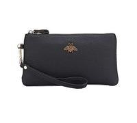 imeetu Women's Wristlet Wallet, Leather Clutch Purse with Wrist Strap black Size: 7.9 × 4.3 × 0.8 inches