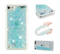IMEIKONST Case Compatible with iPod Touch 7 Case, Quicksand Shiny Liquids Very Thin Transparent Silicone Shockproof TPU Bumper Cover for iPod Touch 6/Touch 5 Star Blue YBW