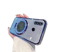 IMEIKONST Case for Huawei P30 Lite, Glitter Shining Cover with Makeup Mirror Bracket Stand Fuction, TPU Shockproof Drop Protective Anti-Scratch Bumper Case for Huawei Nova 4e. Blue DSJ