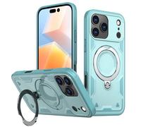 IMEIKONST Case for iPhone 17 Pro Max Cover with Camera Protection, Magnetic 360° Rotating Ring Holder, Military Grade Shockproof Anti-Fall Protective Shell for iPhone 17 Pro Max. Sky Blue TH