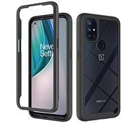 IMEIKONST Clear Case for OnePlus Nord N10 5G, Heavy Duty Hard PC Soft TPU Premium Slim Anti-Fall Shockproof Full Body Protective Cover Compatible with OnePlus Nord N10 5G. 2 in 1 Black HH
