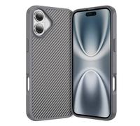 IMEIKONST Compatible with Apple iPhone 16 Plus Case, Carbon Fiber + TPU Bumper Skin-Friendly Magnetic Slim Shell, Anti-Slip Anti-Scratch Anti-Fingerprint Cover for iPhone 16 Plus. Grey TXW
