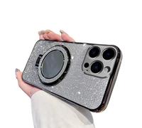 IMEIKONST Compatible with Honor 400 Lite Phone Case, Glitter Camera Lens Protector Mirror Bracket Stand Function Bling Shining Clear TPU Bumper Cover for Honor 400 Lite. Black DSJ