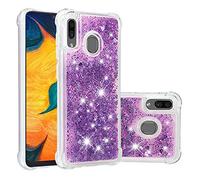 IMEIKONST Compatible with Huawei P20 Lite Glitter Case, Liquid Sparkle Quicksand Clear Transparent Sequin Slim Girls Soft TPU Bumper Silicone Shockproof Cover for Nova 3e. Love Purple YBW
