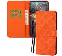 IMEIKONST Compatible with iPhone 16 Pro Max Flip Case, Premium Leather Retro Phone Case Notebook Wallet with Card Holder Magnetic Closure Shockproof Cover for iPhone 16 Pro Max. Orange XCH