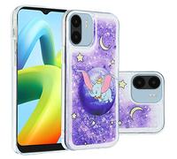 IMEIKONST Compatible with OPPO Reno 7 5G Case, Glitter Liquid Quicksand Transparent Sequin Slim Soft TPU Bumper Silicone Shockproof Cover for OPPO Find X5 Lite. Bling Purple Dumbo XY1
