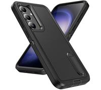 IMEIKONST for Samsung Galaxy S25 Plus Case with Kickstand, 12FT Shockproof Military Grade Drop Protection Shell Matte Anti-Fingerprint TPU Bumper 3 in 1 Phone Cover for Samsung S24 Plus. Black HWF