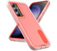 IMEIKONST for Samsung Galaxy S26 Plus 5G Case with Foldable Stand, 3 in 1 Bumper 12FT Drop Protection, Camera Lens Protection Translucent Matte Shockproof Cover for Samsung S26+. Orange HWF