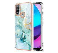 IMEIKONST Glitter Case Compatible with Motorola Moto E20 Phone Case Marble Design Shockproof Anti-Scratch Slim Glossy Soft TPU Bumper for Girls Women Cover for Moto E30 / E40. Green YBM1