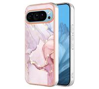 IMEIKONST Glitter Case for Google Pixel 9 5G Phone Case Marble Design Shockproof Anti-Slip Ultra Slim Fit Glossy Soft Silicone TPU Bumper Cover for Google Pixel 9 Pro. Rose Gold YBM1