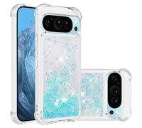 IMEIKONST Glitter Case for Google Pixel 9 Pro XL, Liquid Sparkle Quicksand Clear Transparent Sequin for Girls Women Slim TPU Bumper Silicone Shockproof Cover for Google Pixel 9 Pro XL. Star Blue YBW