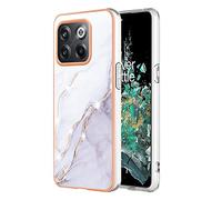 IMEIKONST Glitter Case for OnePlus 10T 5G Phone Case Marble Design Shockproof Anti-Slip Ultra Slim Fit Glossy Soft Silicone TPU Bumper for Girls Women Cover for OnePlus Ace Pro. White YBM1