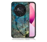 IMEIKONST Honor X9B Phone Case, Marble Glitter Designed Slim-Fit Soft TPU Bumper Shockproof Anti-Scratch Full Body Protective Soft-Touch Cover for Honor Magic 6 Lite. Emerald Blue LSM