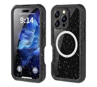 IMEIKONST IP68 Waterproof Case for iPhone 16 Pro, Heavy Duty Front and Back Cover Full Body 360° Protective Shockproof Underwater Dustproof Armor Phone Case for iPhone 16 Pro. Black FS