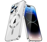 IMEIKONST Magnetic Case for Huawei P40 Pro with MagSafe Wireless Charging, Clear Back Anti-Fingerprint Scratch Camera Protector Slim Fit Cell Phone Case Crystal for Huawei P40 Pro. Silver YIX