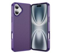 IMEIKONST Magnetic Case for iPhone 16e, Carbon Fiber + TPU Bumper Skin-Friendly Thin Shell, Wear Resistant Anti-Slip Anti-Scratch Shockproof Protective Cover for iPhone 16e. Purple TXW