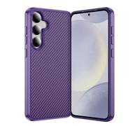 IMEIKONST Magnetic Case for Samsung Galaxy S24 Ultra, Carbon Fiber + TPU Bumper Skin-Friendly Thin Shell, Wear Resistant Anti-Slip Anti-Scratch Protective Cover for Samsung S24 Ultra. Purple TXW