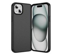IMEIKONST Phone Case for iPhone 15, Carbon Fiber + TPU Bumper Skin-Friendly Magnetic Lightweight Shell, Wear Resistant Anti-Slip Anti-Scratch Shockproof Cover for iPhone 15. Black TXW