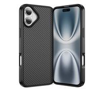 IMEIKONST Phone Case for iPhone 16 6.1", Carbon Fiber + TPU Bumper Skin-Friendly Magnetic Lightweight Shell, Wear Resistant Anti-Slip Anti-Scratch Shockproof Cover for iPhone 16. Black TXW