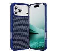 IMEIKONST Slim Case for iPhone 17 Pro, Carbon Fiber + TPU Bumper Skin-Friendly Magnetic Shell, Wear Resistant Anti-Slip Anti-Scratch Shockproof Protective Cover for iPhone 17 Pro. Dark Blue TXW