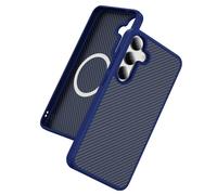 IMEIKONST Slim Case for Samsung Galaxy S25, Carbon Fiber + TPU Bumper Skin-Friendly Magnetic Shell, Wear Resistant Anti-Slip Anti-Scratch Shockproof Protective Cover for Samsung S24. Dark Blue TXW