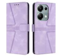 IMEIKONST Wallet Case for Redmi Note 13 Pro 4G, Magnetic Closure Flip Leather + TPU Bumper Case with RFID Block Card Holder Kickstand Shockproof Protective Cover for Redmi Note 13 Pro 4G. Purple XCS