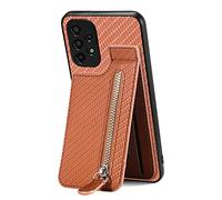 IMEIKONST Wallet Phone Case for Samsung Galaxy A53 5G, Leather Magnetic Flip Card Holder Slots Zipper Pocket Kickstand Back Cover Slim Silicone Durable Skin Shockproof for Samsung A53 5G. Brown SD1