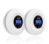 iMeistek 2PCS Combination Smoke and Carbon Monoxide Alarms,Smoke and Carbon Monoxide Detectors for home,with Digital Display,EN 50291 &EN14604 Approved.