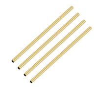 iMeistek 4Pcs Brass Tube, 3mm OD x 0.2mm Wall Thickness 200mm Length Metal Seamless Straight Round Pipe Tubing for Gardening Decoration, DIY Crafts