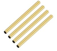 iMeistek 4Pcs Brass Tube, 6mm OD x 0.2mm Wall Thickness 200mm Length Seamless Round Pipe Tubing for DIY Crafts