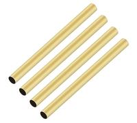 iMeistek 4Pcs Brass Tube, 7mm OD x 0.2mm Wall Thickness 200mm Length Seamless Round Pipe Hose for DIY Crafts