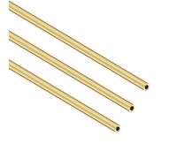 iMeistek Brass Round Tube, 300mm Length 4.5mm OD 1mm Wall Thickness Metal Seamless Straight Pipe Tubing for DIY Crafts (3Pcs)