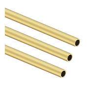 iMeistek Brass Round Tube, 300mm Length 9mm OD 1mm Wall Thickness, Copper Tubes Pipe for DIY Crafts (3Pcs)