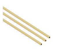 iMeistek Brass Round Tube, 3mm OD x 0.5mm Wall Thickness 300mm Length Metal Seamless Straight Pipe Tubing for DIY Crafts (3Pcs)