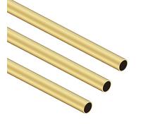 iMeistek Brass Tube, 9mm OD x 0.5mm Wall Thickness 300mm Length Seamless Straight Pipe Tubing for DIY Crafts (3Pcs)