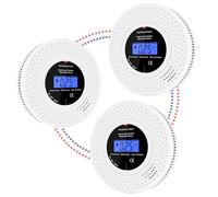 iMeistek Wireless Interlinked Combination Smoke and Carbon Monoxide Alarm,Smoke Alarms and Carbon Monoxide detectors with Real Time Display LCD,10 Years Life, Battery Powered,3PCS