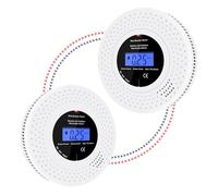 iMeistek Wireless Interlinked Combination Smoke and Carbon Monoxide Alarm,Smoke Alarms and Carbon Monoxide detectors with Real Time Display LCD,10 Years Life, Battery Powered,2PCS