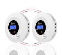iMeistek Wireless Interlinked Smoke and Carbon Monoxide Alarms for Home, Combination Smoke and CO Alarm Detector with LCD Display,10-Year Lifespan, Replaceable Battery,2PCS