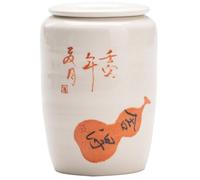 IMEITE Sugar Jar Creative Hand-painted Tea Storage Container Jar Household Ceramic Medium Sealed Chinese Retro Tea Canister
