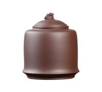 IMEITE Sugar Jar Purple Sand Tea Storage Container Jar Household Sealed Large Capacity Awakening Retro Set Single Tea Canister(B)