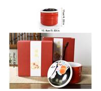 IMEITE Sugar Jar Vintage Tea Caddy, Ceramic Single, Storage Box, Home Decoration Ornaments Tea Canister