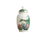 IMEITE Sugar Jar White Porcelain Bulk Tea Storage Jar Retro Ceramic Container Home Kitchen Sealed Tea Canister(C)