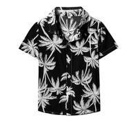 IMEKIS Father and Son Matching Outfits Men Boys Hawaii Shirts Short Sleeve Button Down Summer Shirt Tropical Floral Print Beach Holiday Tops Black 2-3 Years