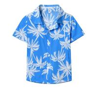 IMEKIS Father and Son Matching Outfits Men Boys Hawaii Shirts Short Sleeve Button Down Summer Shirt Tropical Floral Print Beach Holiday Tops Blue L