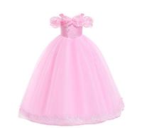 IMEKIS Kid Girls Cinderella Fancy Dress Up Princess Fairy Butterfly Costume Birthday Halloween Christmas Carnival Cosplay Party Outfit Pink 11-12 Years