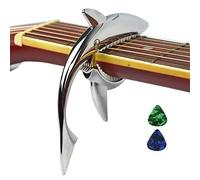 Imelod Guitar Capo for Acoustic and Electric Guitar Shark Capo Zinc Alloy for 6 String Guitar with Good Hand Feeling, No Fret Buzz and Durable(Silver)
