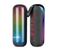 IMENSO Portable Bluetooth Speaker - Clear Sound, RGB Lights Sync to Music, IPX5 Waterproof, 3H Playtime, 360° Stereo Sound for Hiking, Cycling, Outdoor (True Black)